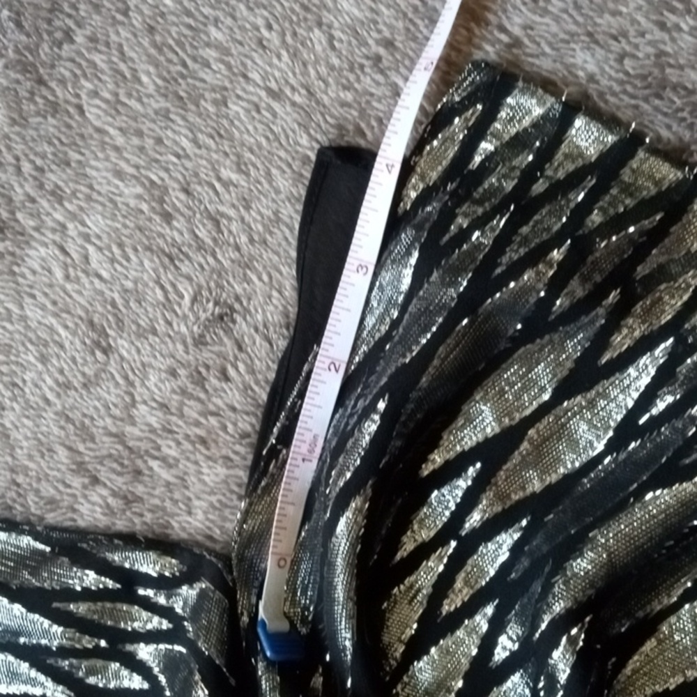 Halston Heritage silver and black metallic scarf neck dress - Picture 9 of 12
